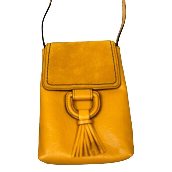 Fossil Bobbie Multicolor SLG1383721 Leather Phone Crossbody Purse Mustard Gold - Picture 2 of 10